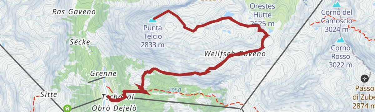 Route map: Punta Telcio